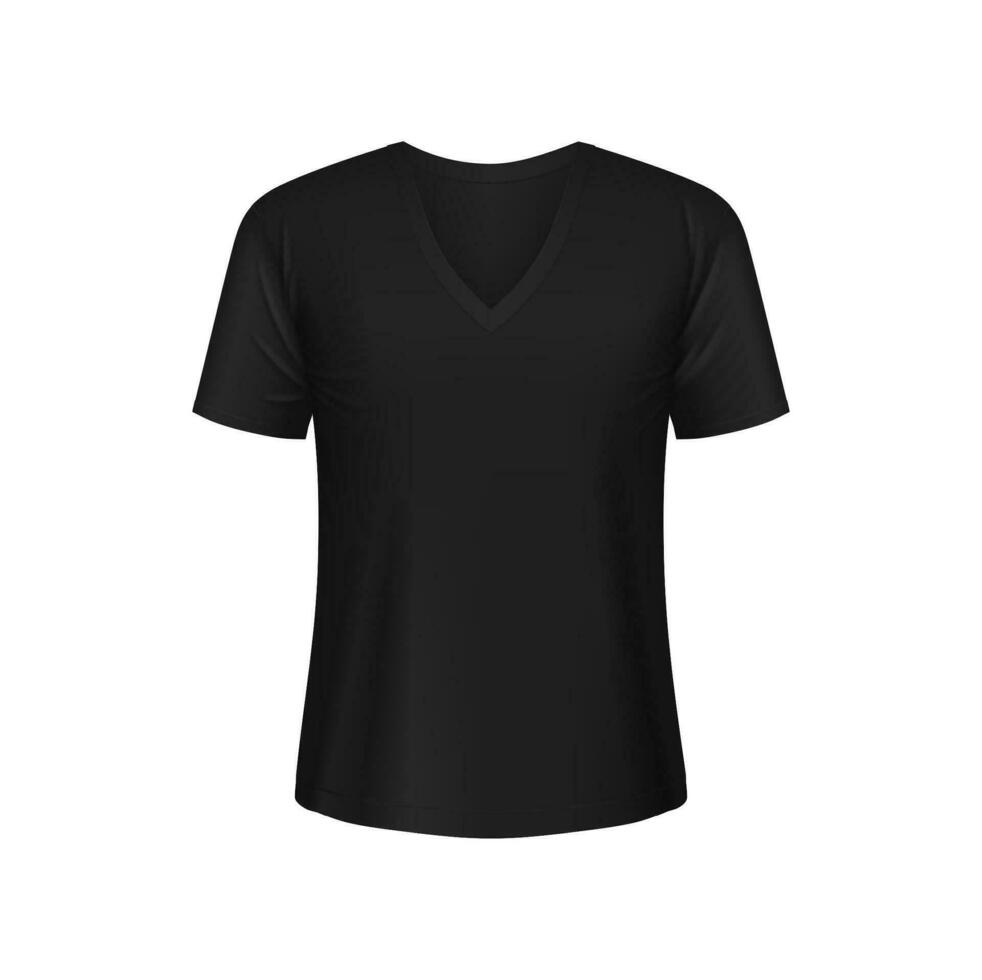 zwart Mens t-shirt mockup voorkant visie, 3d vector