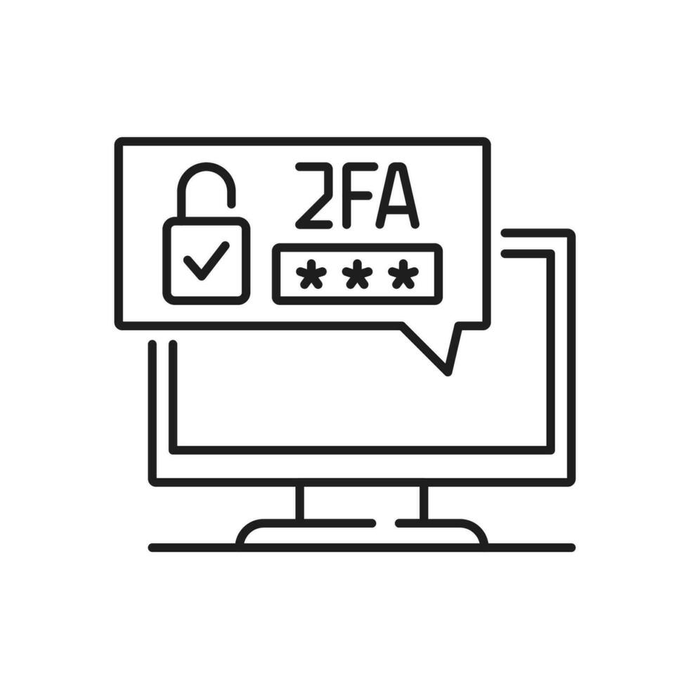 twee factor authenticatie icoon, 2fa verificatie vector