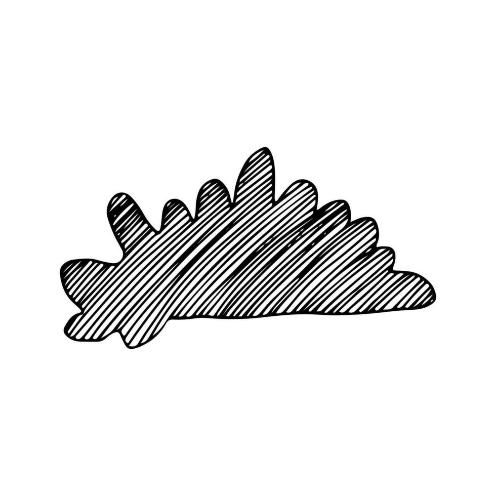 vector hand- getrokken tekening wolk met lijnen