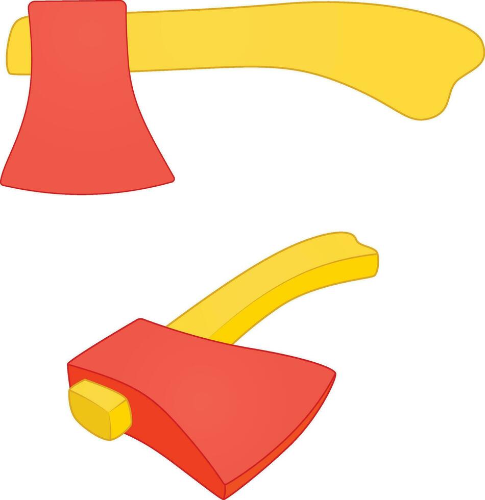 speelgoed- bijl plastic bijl illustratie in verschillend hoeken vector beeld