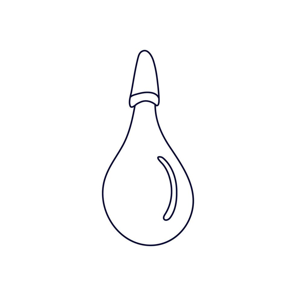 een baby klysma of een lamp injectiespuit in tekening stijl. hand- getrokken vector illustratie in zwart inkt