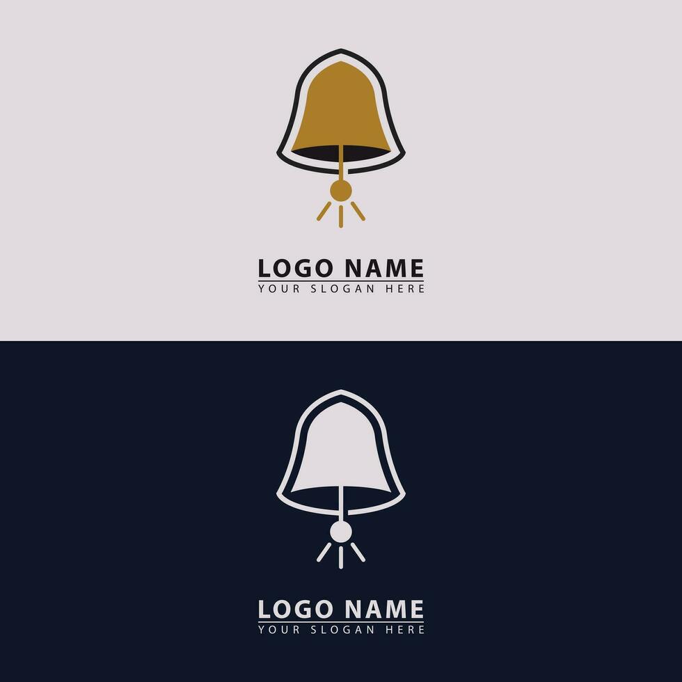 combinatie klok lamp hangende icoon logo. vector