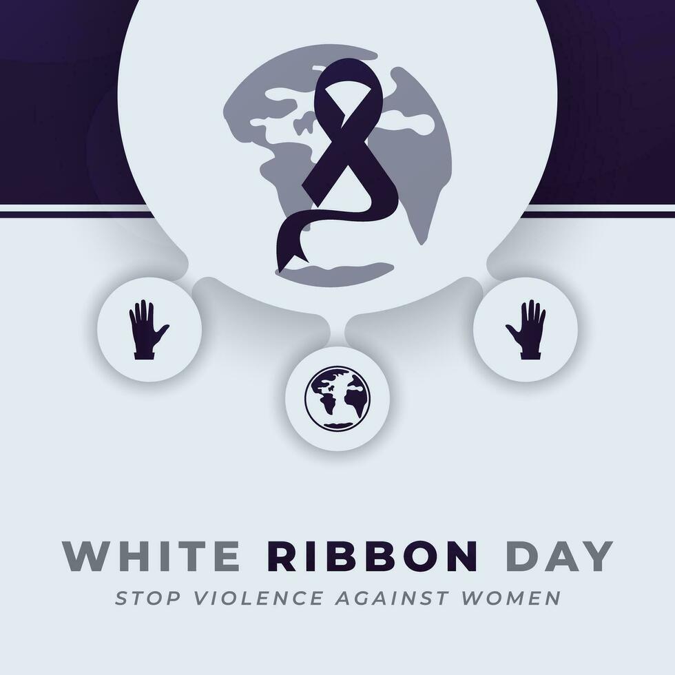 wit lint dag viering vector ontwerp illustratie voor hou op geweld tegen Dames achtergrond