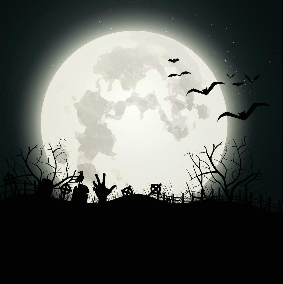 halloween nacht achtergrond, pompoenen en donker kasteel. vector illustratie.