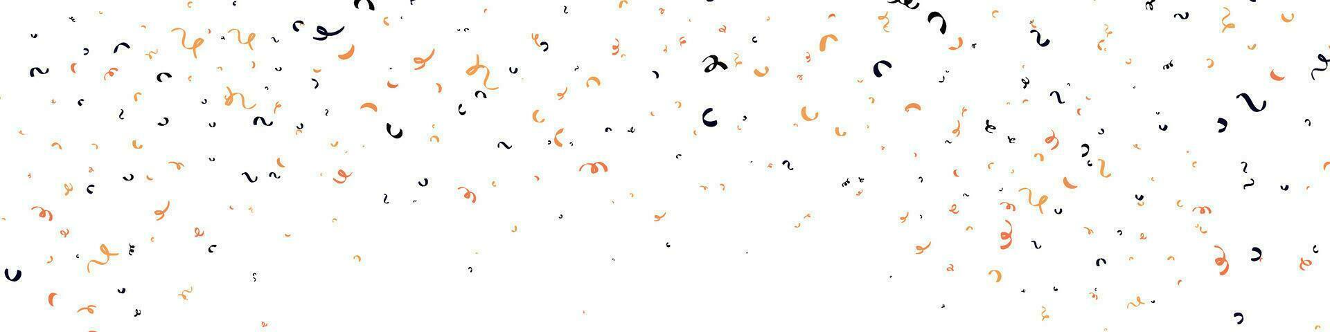 halloween, verjaardag en diploma uitreiking decoraties met confetti en linten. zwart, oranje, wit en Purper. geïsoleerd vector illustraties Aan wit achtergrond.