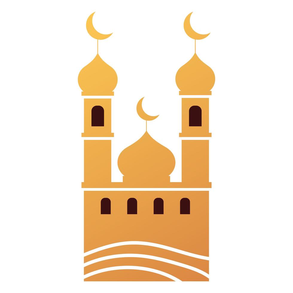 elegante islamitische moskee gebouw pictogram vector