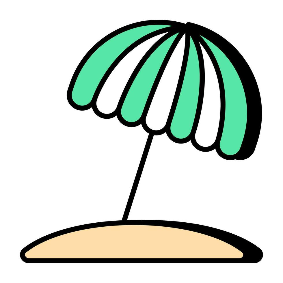 een vlak ontwerp icoon van buitenshuis paraplu vector