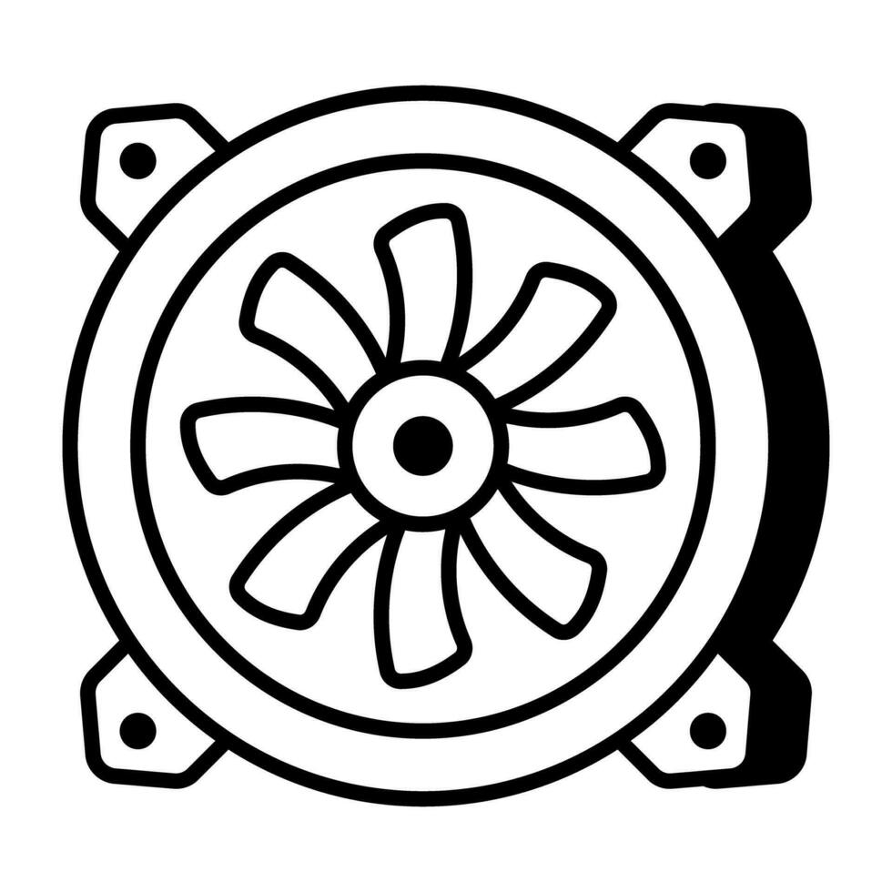 modern ontwerp icoon van computer ventilator vector