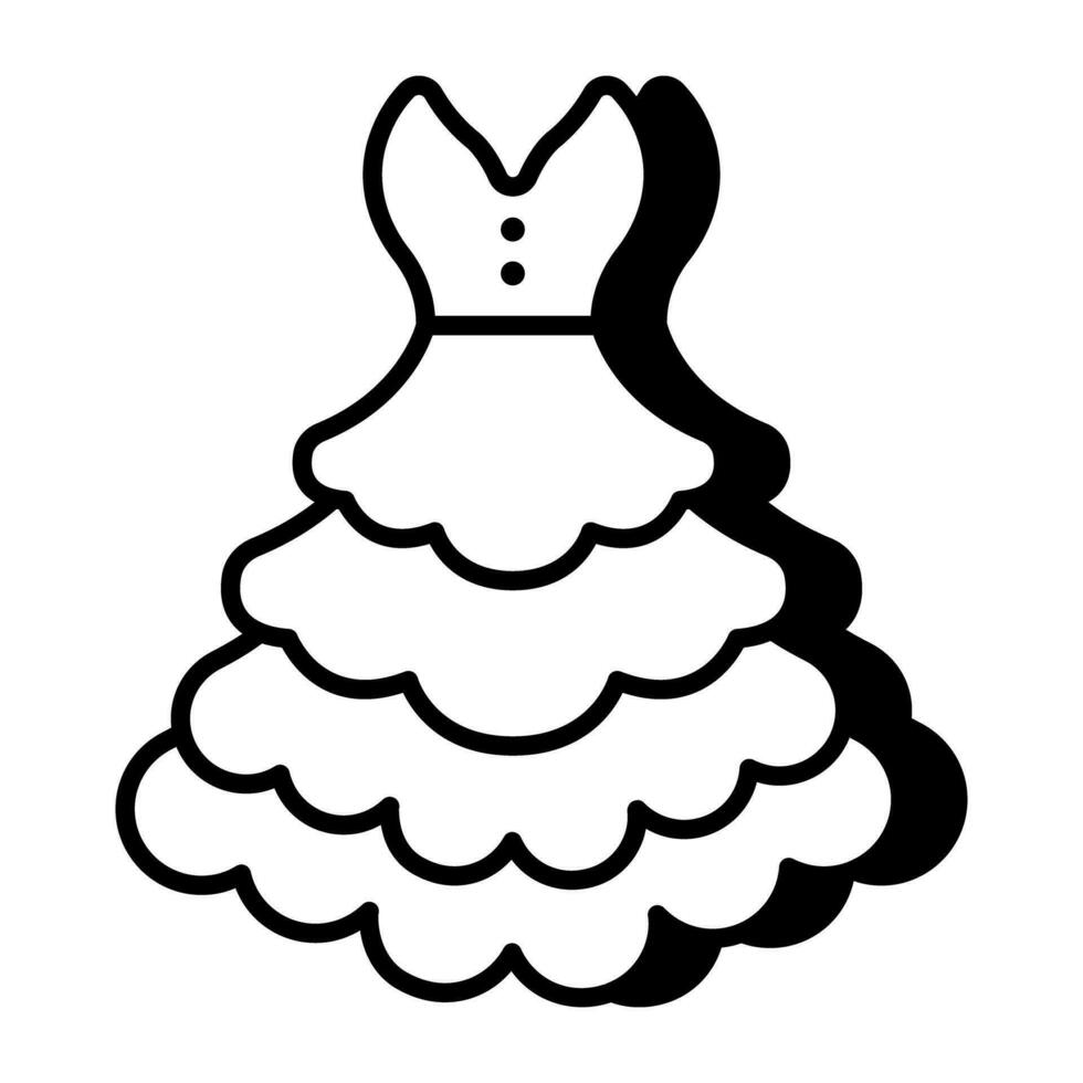 een perfect ontwerp icoon van partij jurk vector