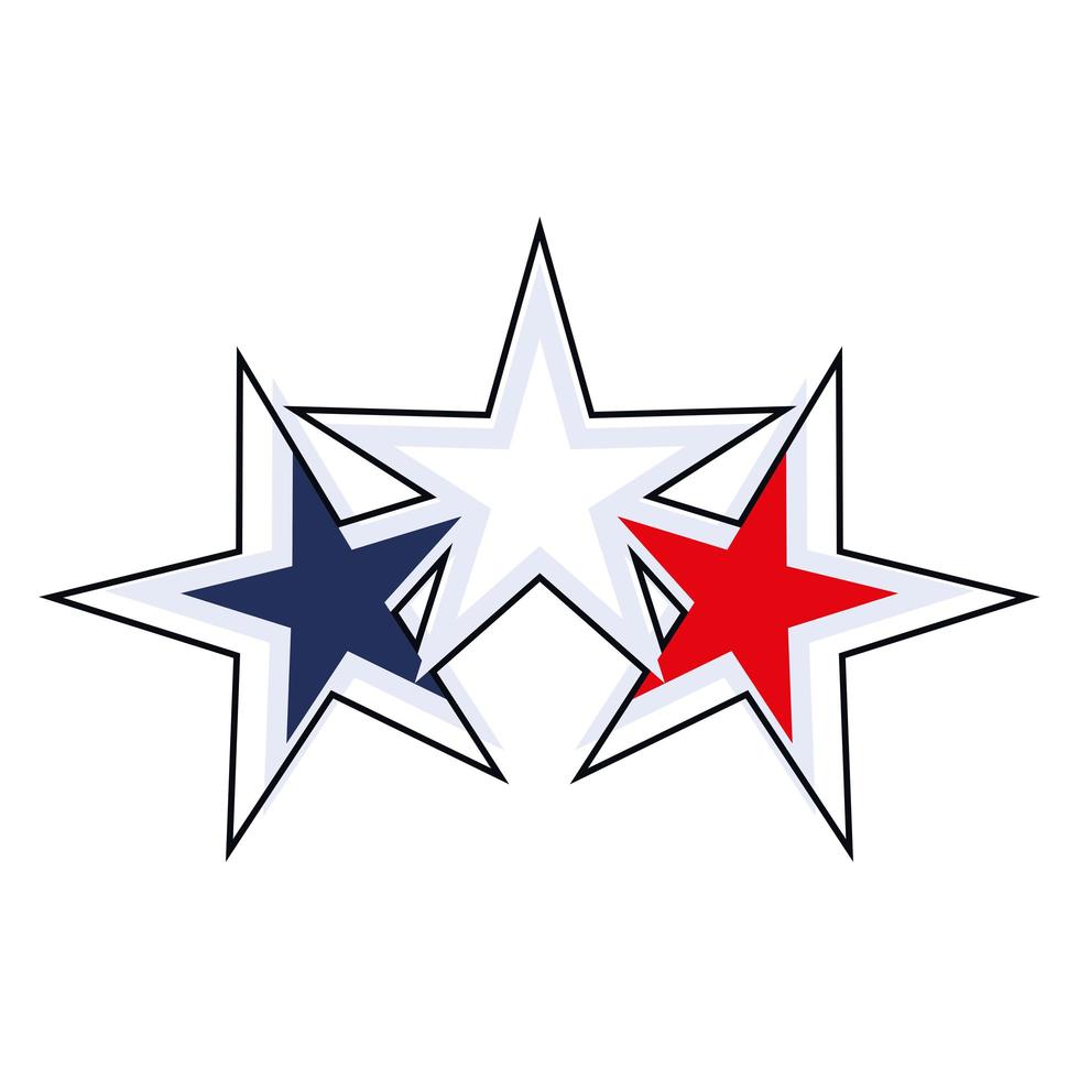 sterren kleur vlag amerika vector