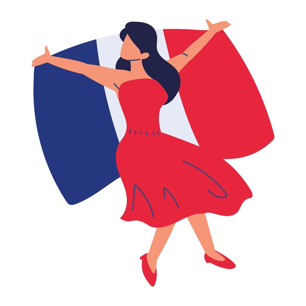 franse vrouw dansen vector