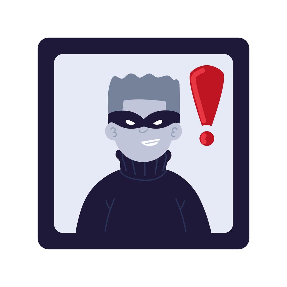 hacker-avatar met masker vector
