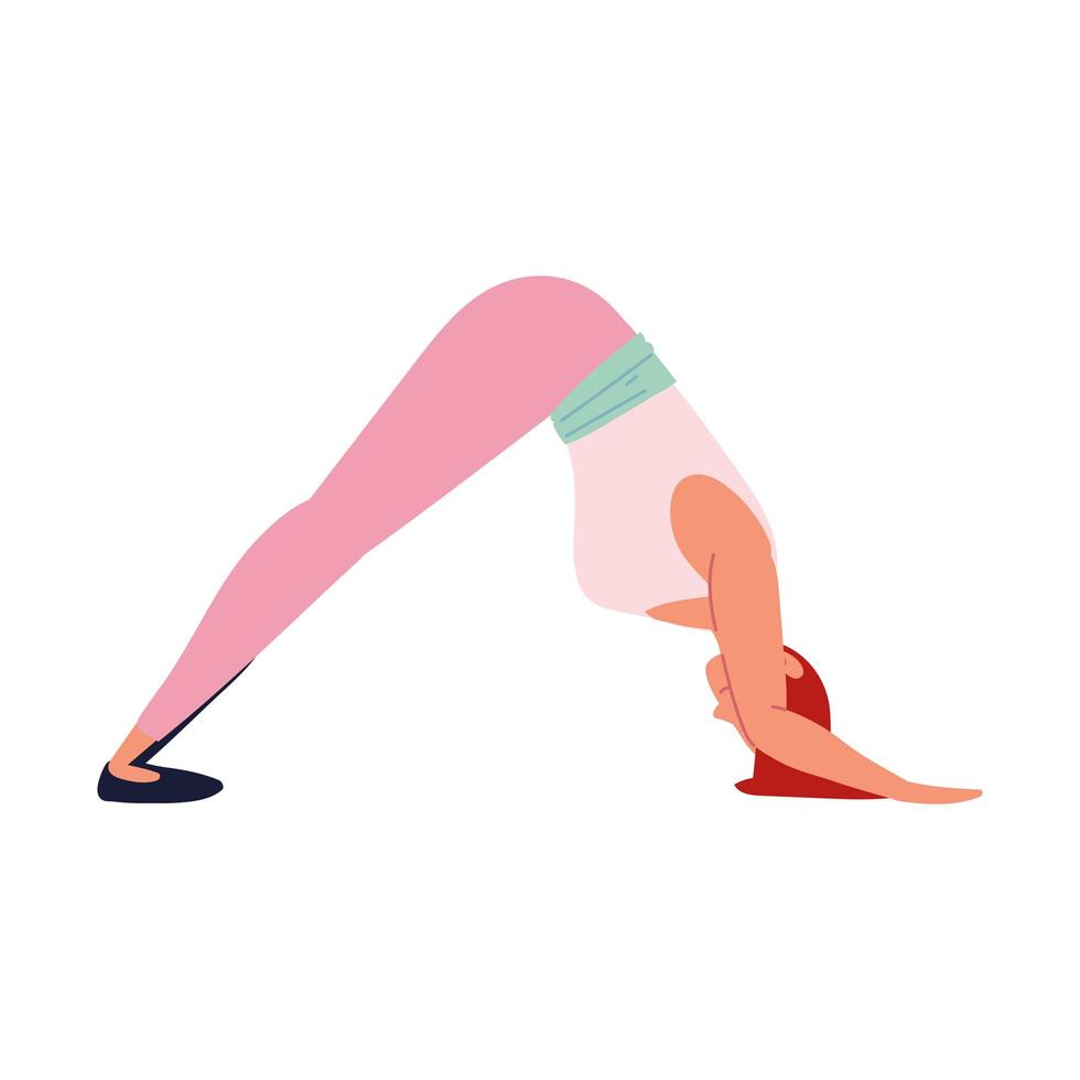 vrouw die yoga maakt vector