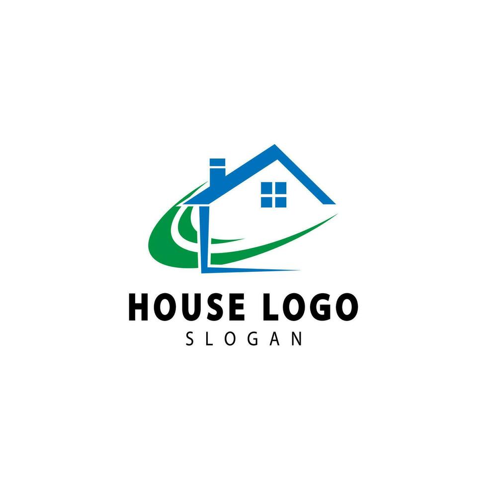 onroerend goed logo, bouwer logo, dak constructie logo ontwerp sjabloon vectorillustratie vector