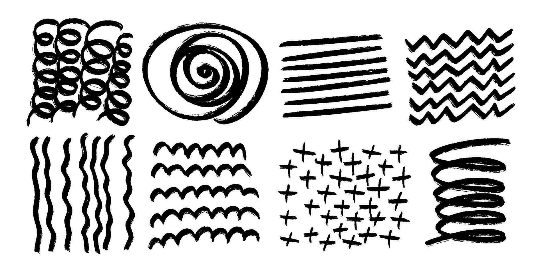 minimalistische zwart en wit modieus abstract texturen afdrukken set. modern vector sjabloon voor ontwerp. stoutmoedig hand- getrokken beroertes