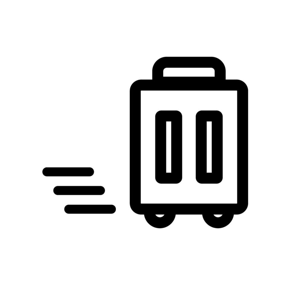in beweging koffer icoon. in beweging bagage. vector. vector