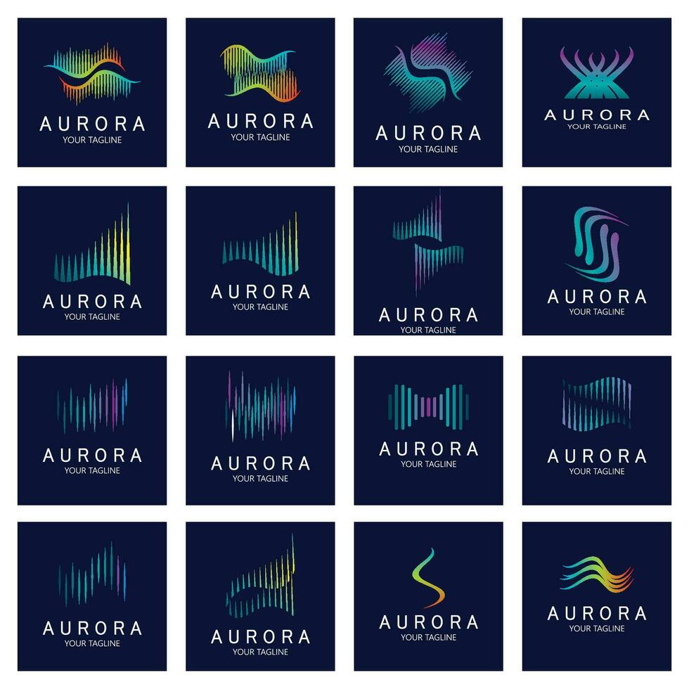 Aurora logo ontwerp icoon illustratie vector sjabloon