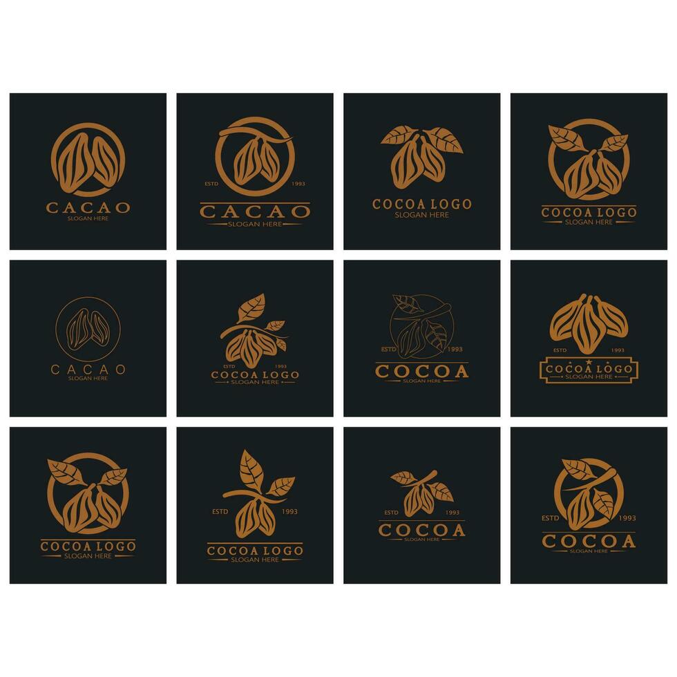 cacao logo, cacao boon, cacao boom, cacao takken en bladeren, chocolade mengen Aan wit achtergrond,vintage,modern,eenvoudig,minimalistisch icoon illustratie sjabloon ontwerp vector