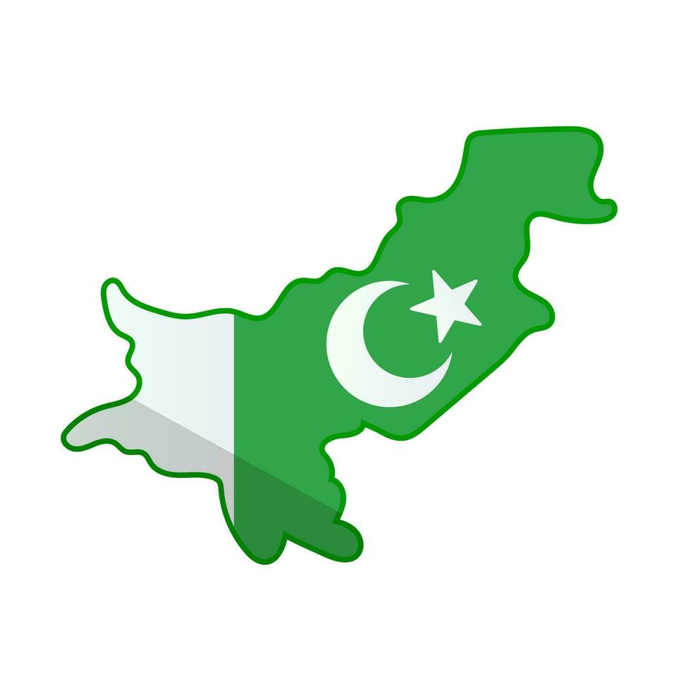 Pakistan kaart van Pakistaans vlag ontwerp. vector. vector