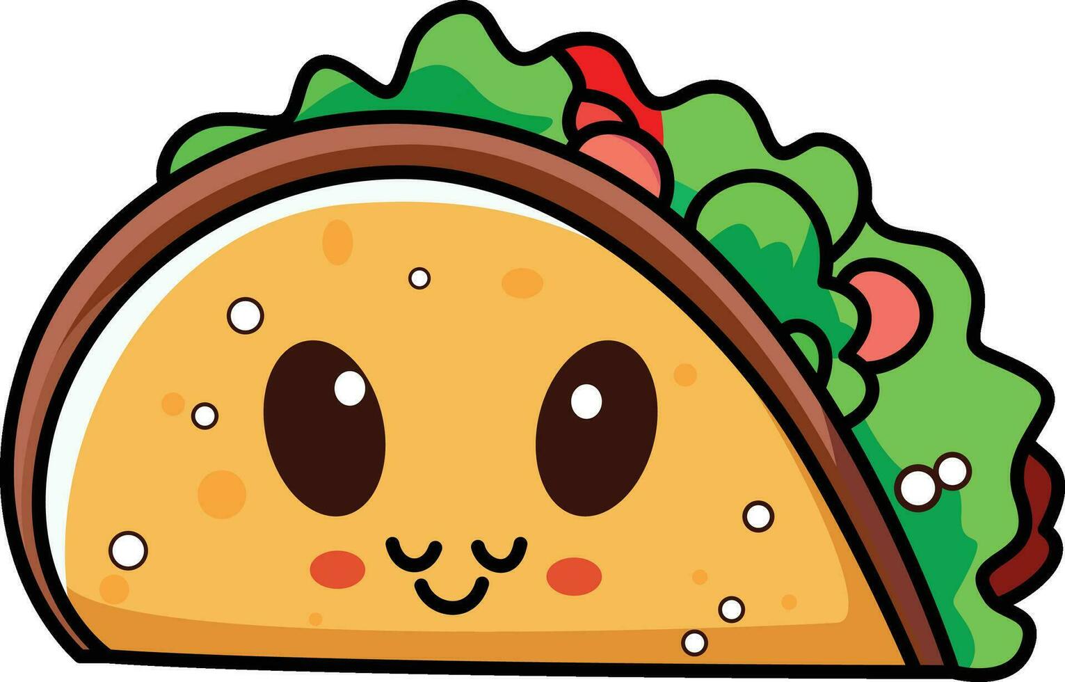 taco Mexicaans voedsel tekenfilm mascotte vector , taco tekenfilm karakter gekleurde en zwart en wit voorraad vector beeld