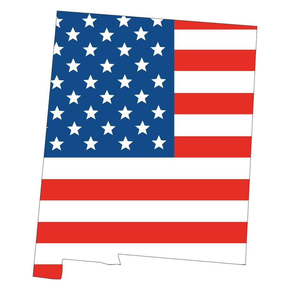 nieuw Mexico kaart met Verenigde Staten van Amerika vlag. Verenigde Staten van Amerika kaart vector