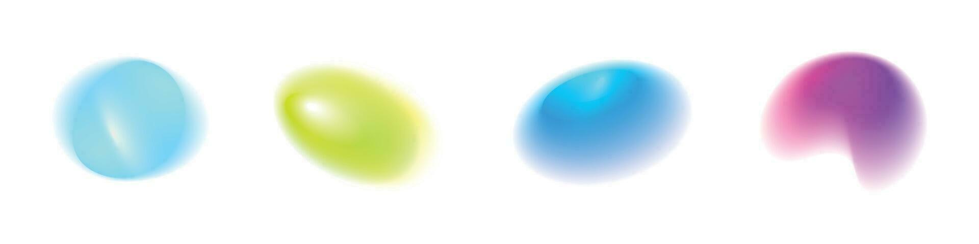 abstract vloeistof verloop. kleurrijk neon licht met wazig cirkel vormen. geïsoleerd vector illustraties Aan wit achtergrond.
