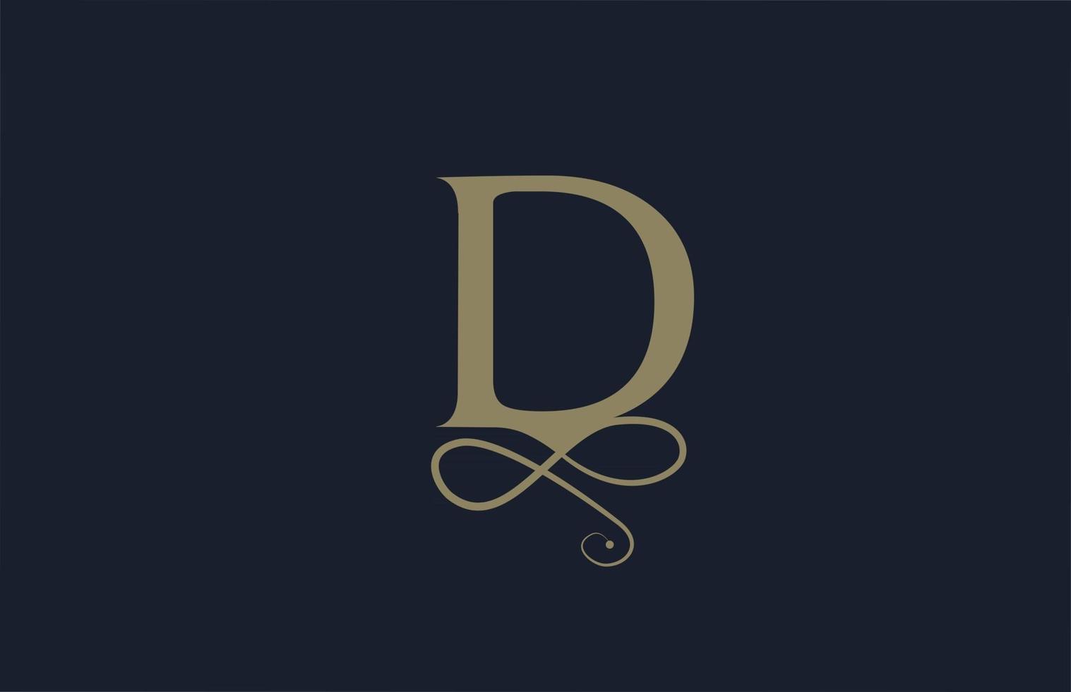 d elegante monogram ornament alfabet logo letterpictogram voor het bedrijfsleven. vintage corporate brading en belettering ontwerp voor luxe producten en bedrijf vector