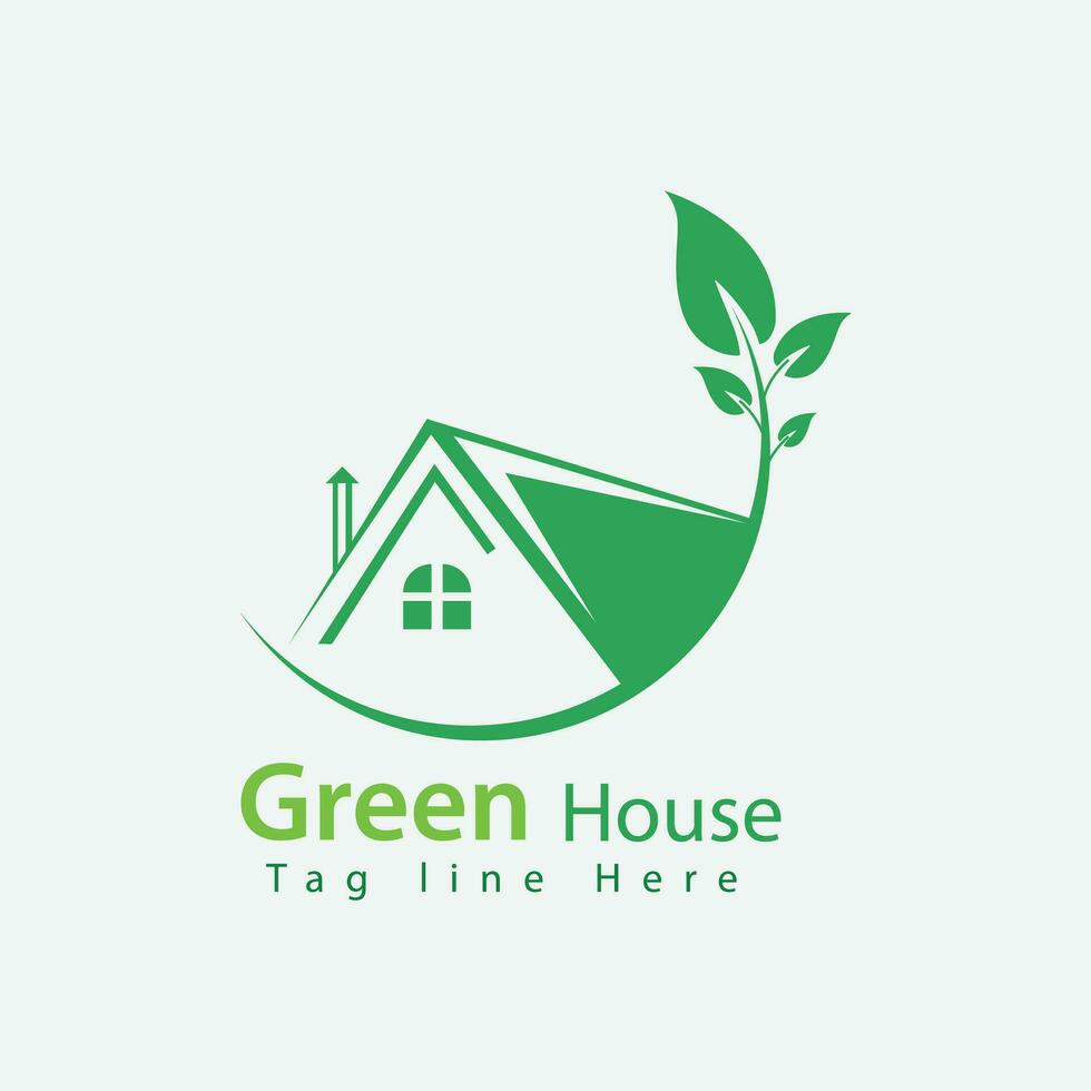 vector groen eco huis logo concept