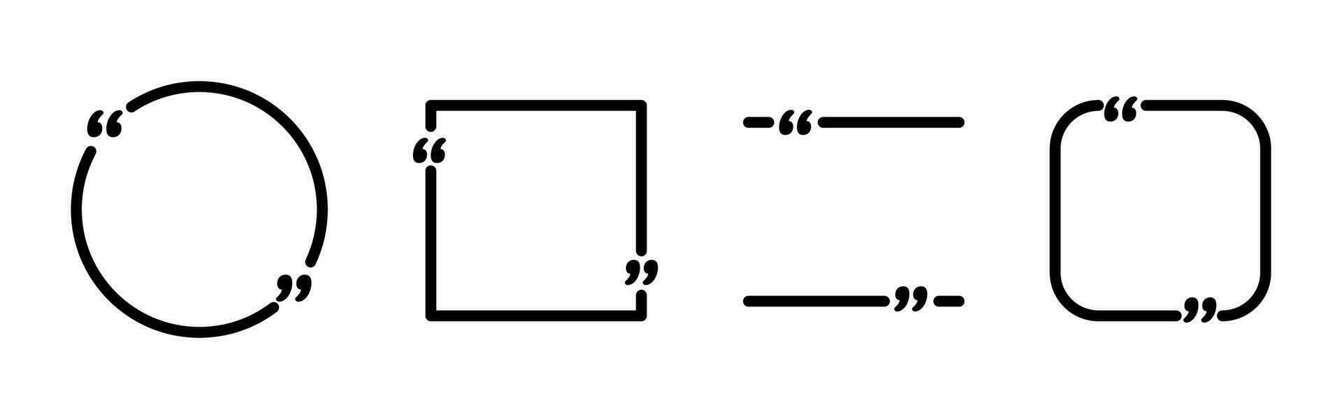 citeren doos set. citaat kader met citaat merken. toespraak bubbel voor tekst. vector