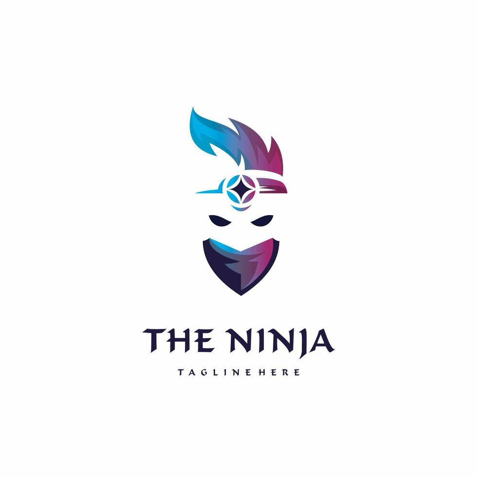 Ninja gaming tenplate creatief ontwerp vector, eps 10 vector