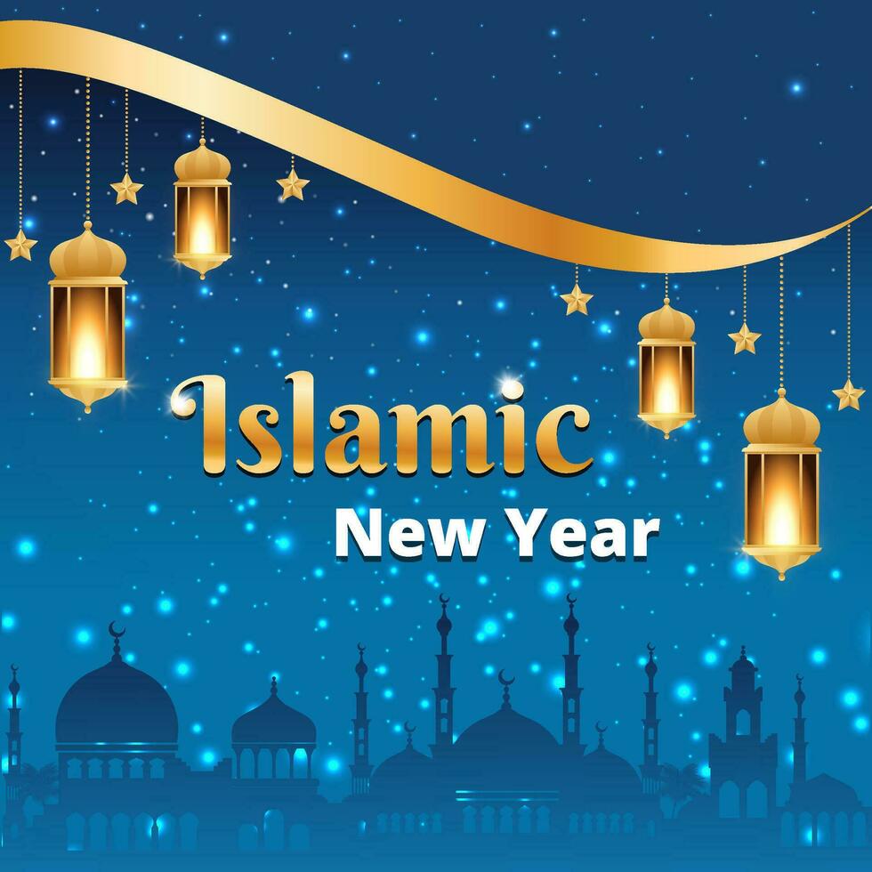 creatief Islamitisch nieuw jaar ontwerp achtergrond behang vector