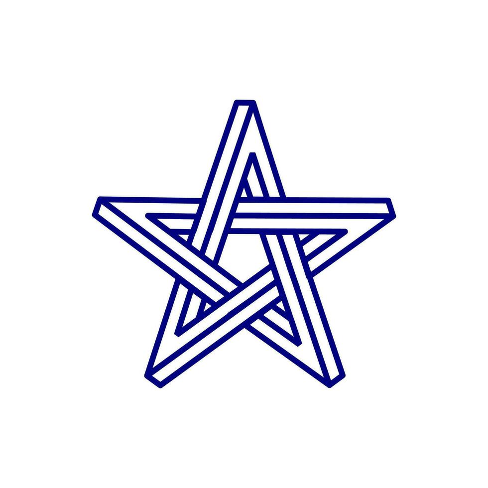 een blauw pentagram ster met een wit achtergrond vector