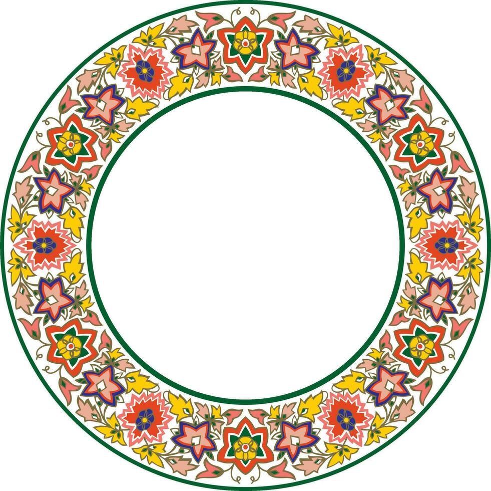 vector ronde gekleurde nationaal Indisch ornament. cirkel etnisch patroon van Indisch beschaving