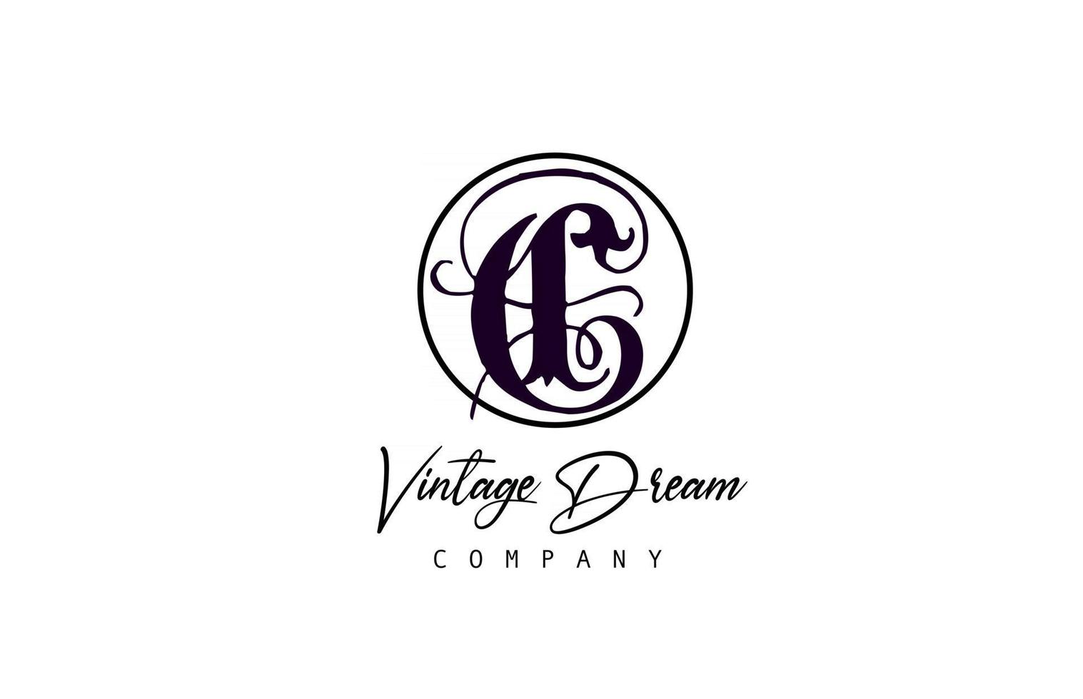 c alfabet letter pictogram logo. vintage ontwerpconcept voor bedrijf en bedrijf. huisstijl in zwart-wit met retrostijl vector