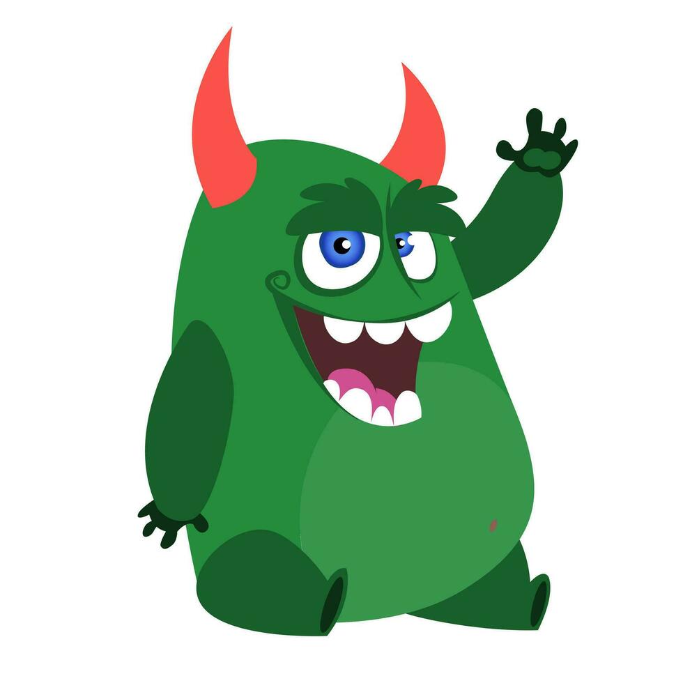 grappig tekenfilm monster of buitenaards wezen illustratie vector