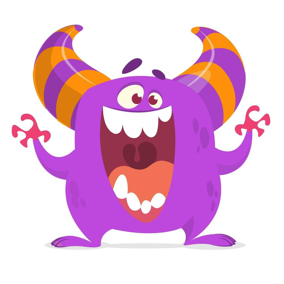 grappig tekenfilm monster of buitenaards wezen illustratie vector