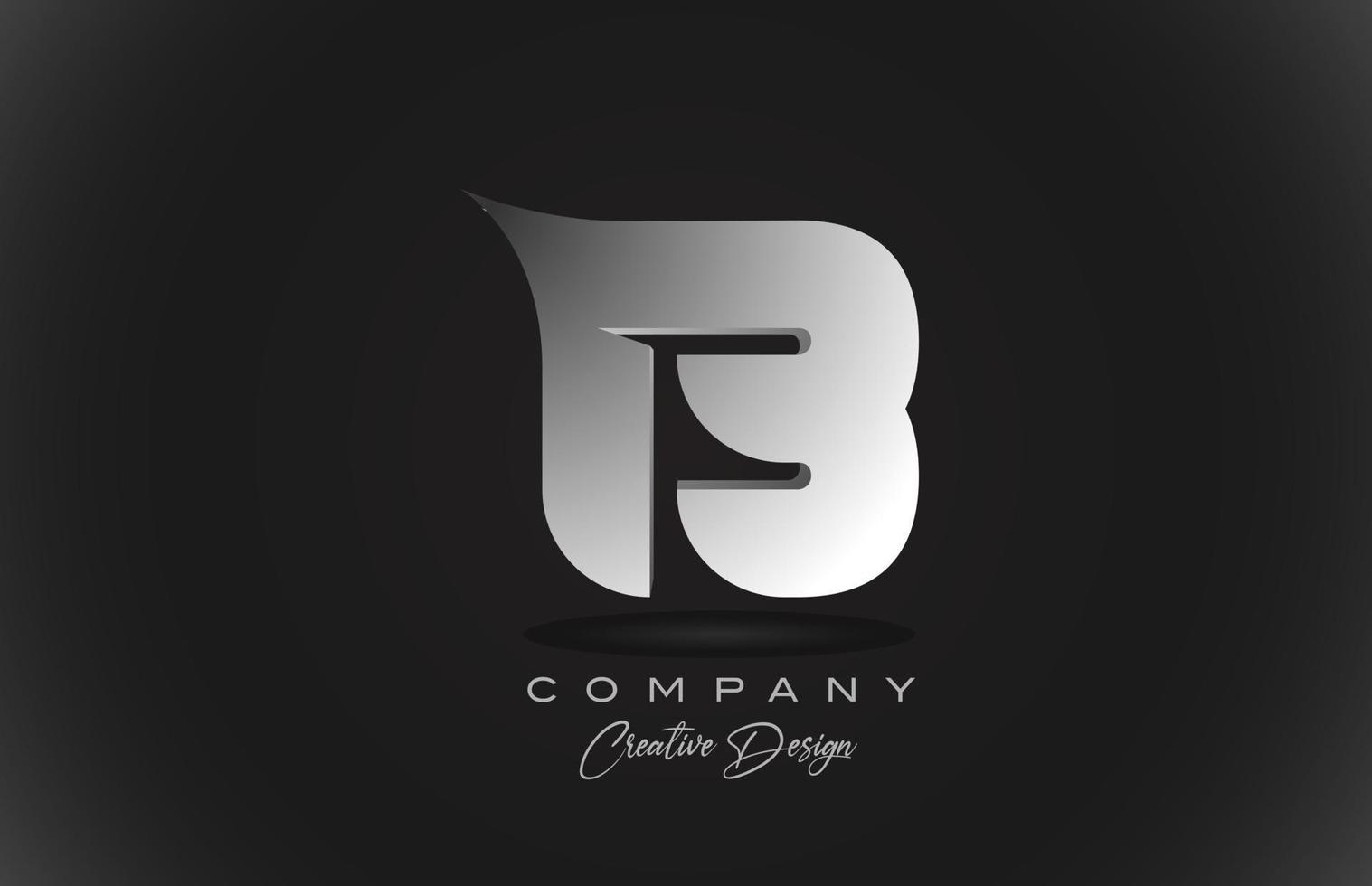 b witte kleurovergang alfabet logo letterpictogram met zwarte achtergrond. creatief ontwerp voor bedrijven en bedrijven vector