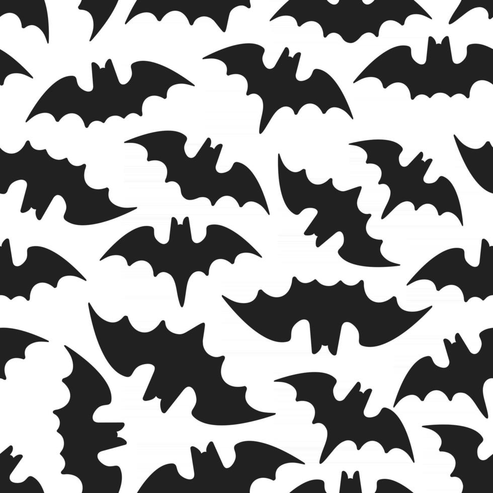 naadloze halloween patroon met dieren vleermuizen vlakke stijl ontwerp vector illustratio