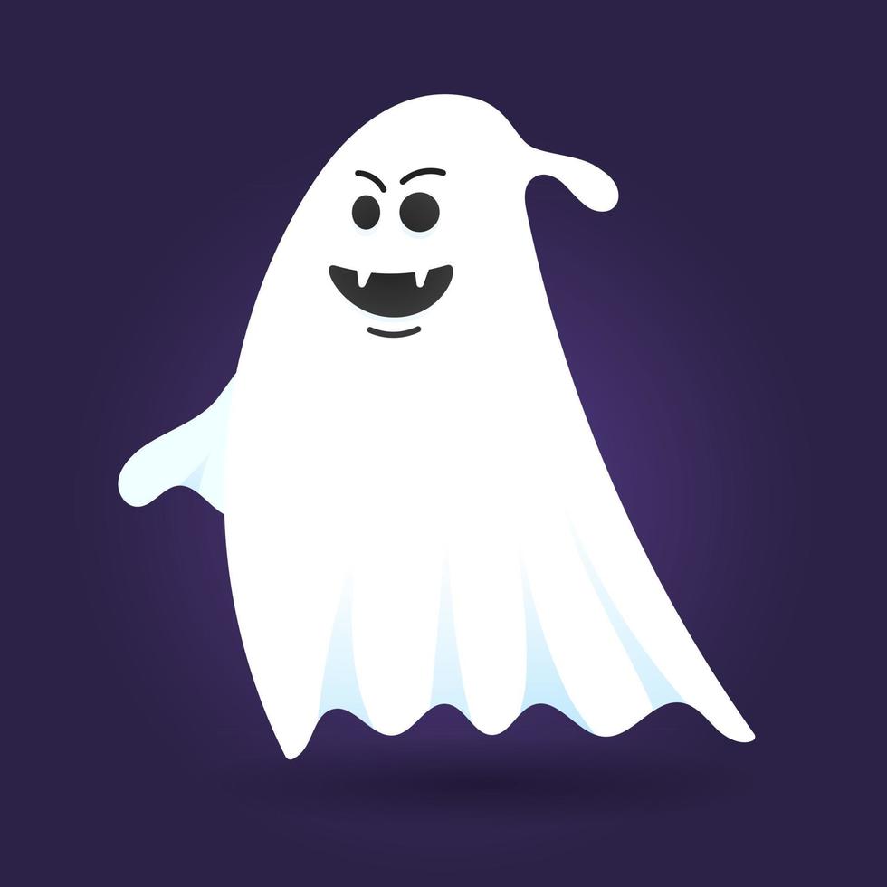 schattig spook karakter vlakke stijl ontwerp vectorillustratie vector