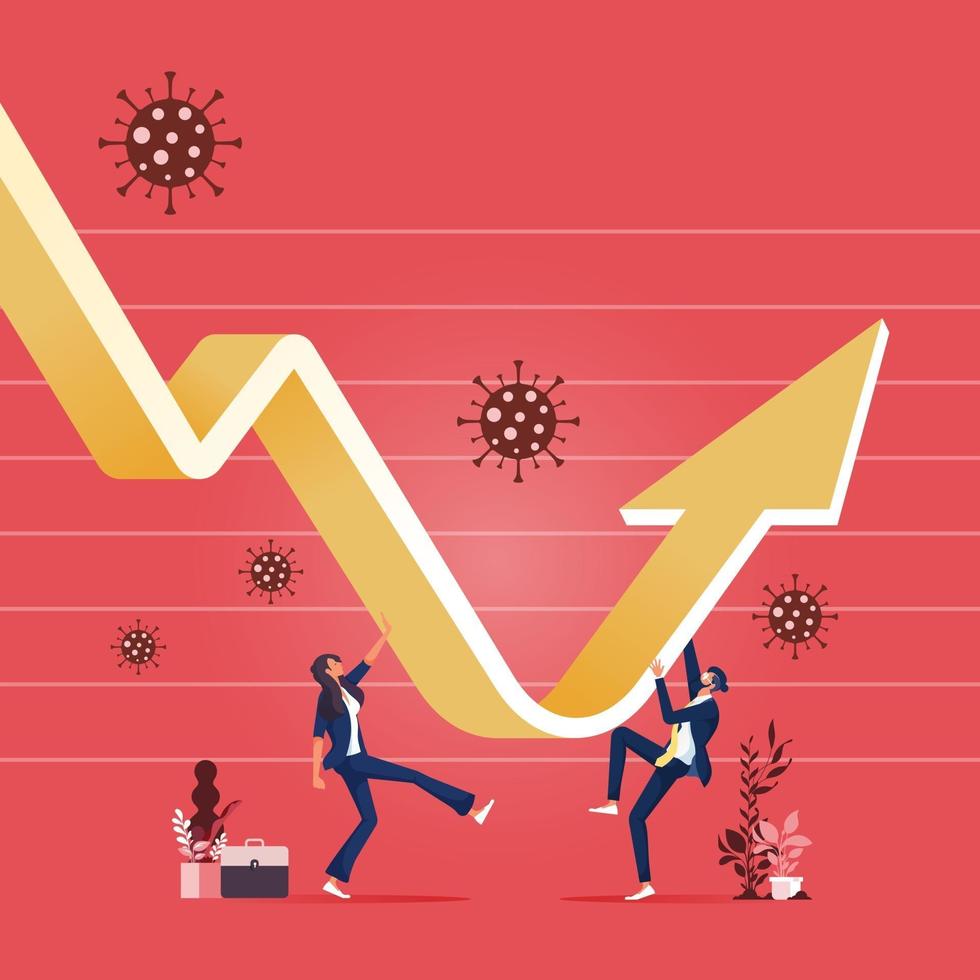 economisch herstelconcept-zakenman om financiële crisis te herstellen vector