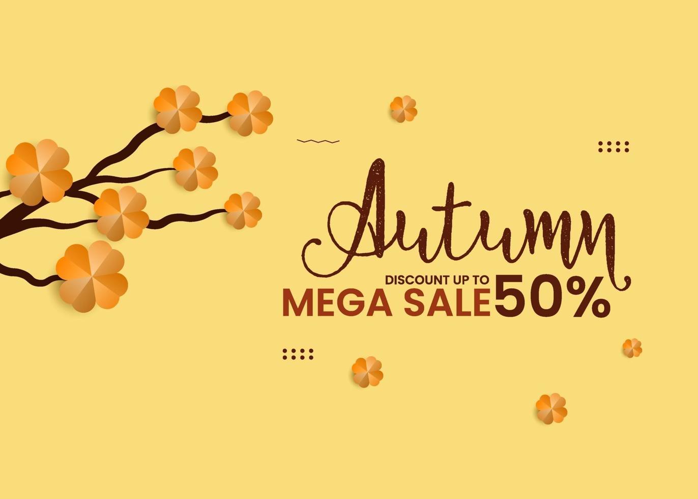 herfst mega verkoop banner achtergrond vector