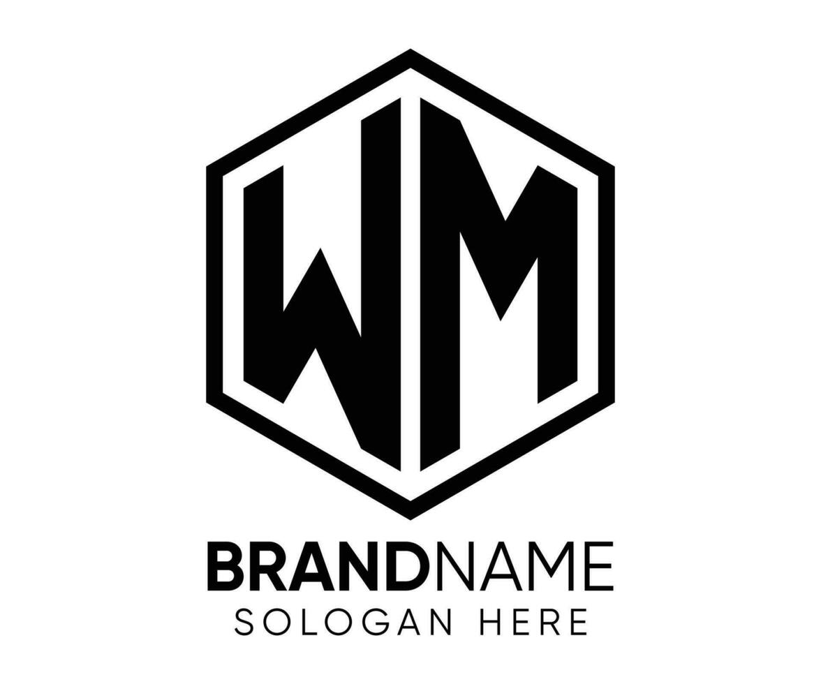 w m brief logo ontwerp vector sjabloon