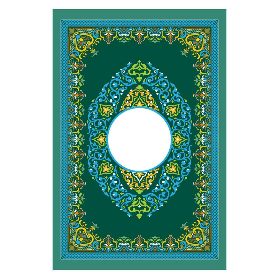 drukheilige koran omslag- Islamitisch kunst en boek lay-out en ontwerp en monster vector