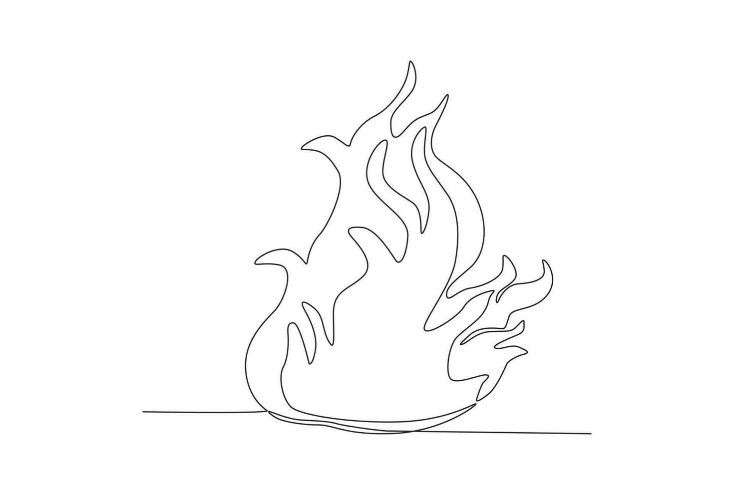 vector gemakkelijk lijn van brand vlam een lijn concept van brand afdeling uitrusting tekening en doorlopend lijn.