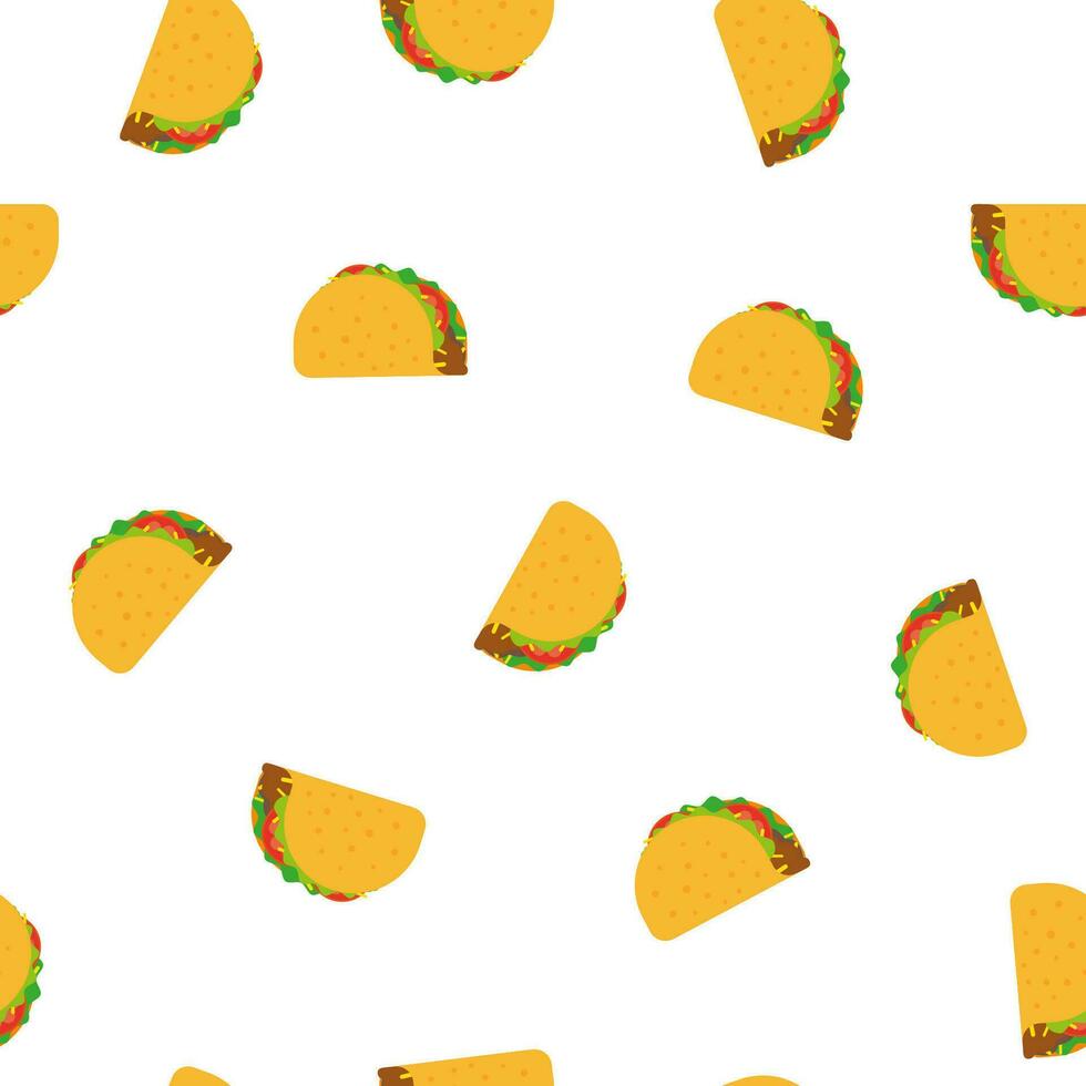 taco's naadloos patroon. Mexicaans voedsel. vector illustratie