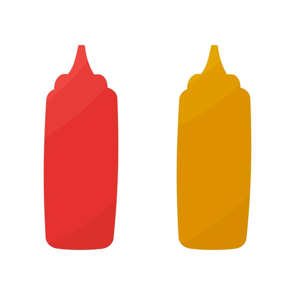 ketchup mosterd saus kruiderij smakelijk element icoon vector