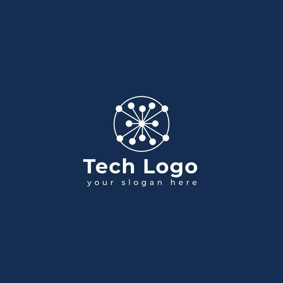 technologie logo sjabloon vector illustratie grafisch meetkundig tech logo