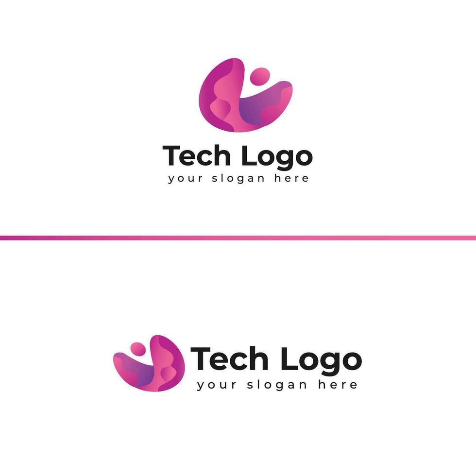 technologie logo sjabloon vector illustratie grafisch meetkundig tech logo