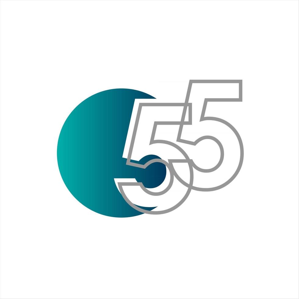 55 jaar verjaardag viering vector sjabloon ontwerp illustratie