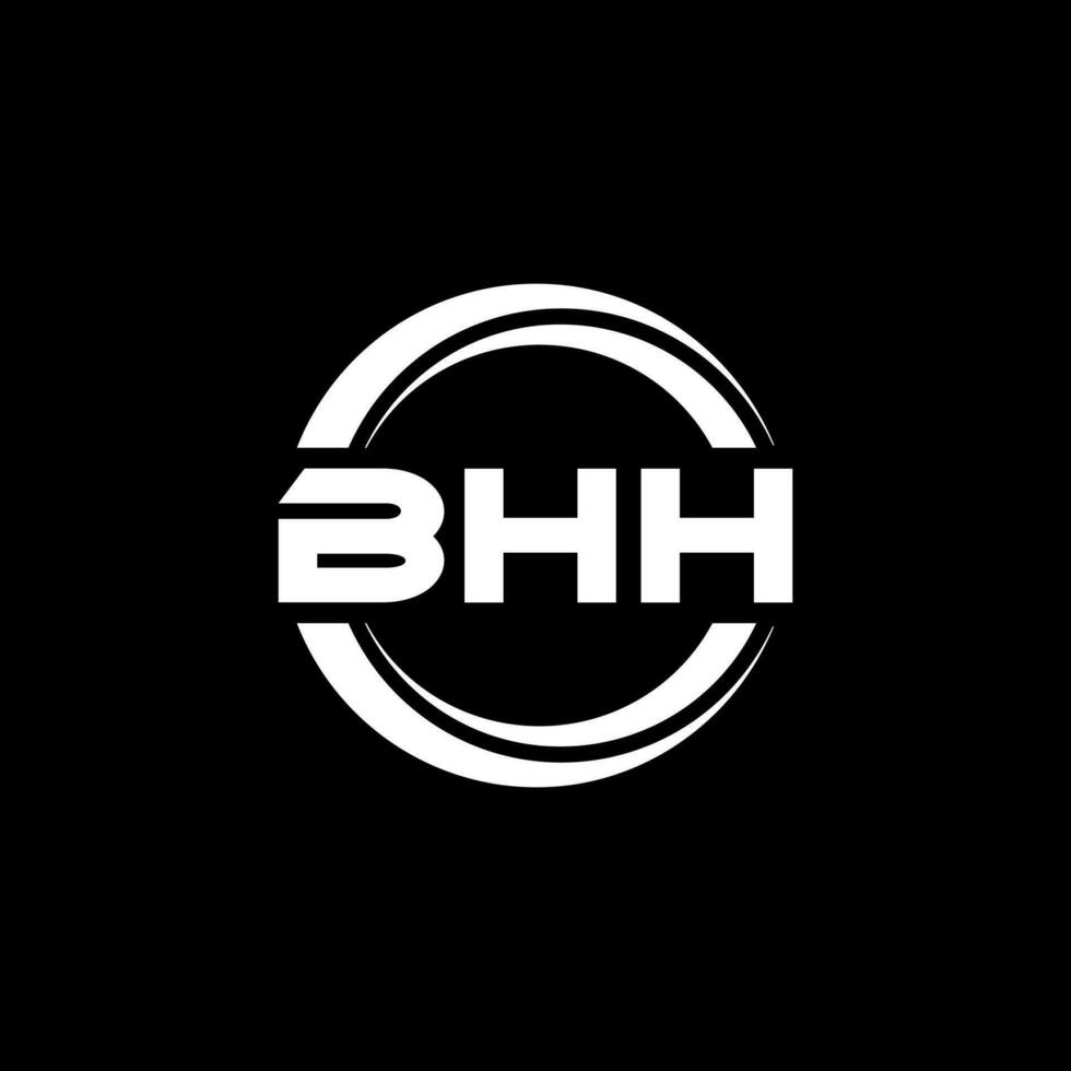 bhh brief logo ontwerp in illustratie. vector logo, schoonschrift ontwerpen voor logo, poster, uitnodiging, enz.